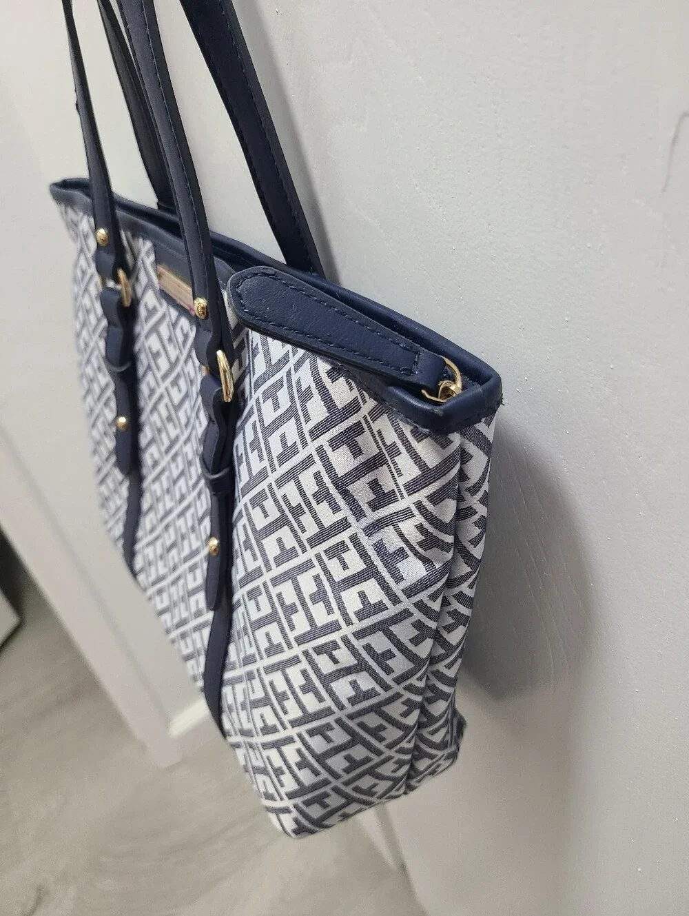 Tommy Hilfiger Navy Patterned Tote Bag by Unknown Brand